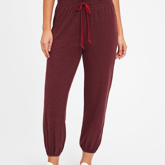 Nation LTD Burgundy Drawstring Joggers | Size Large | Lounge Pants - Picture 1 of 7